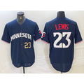 Minnesota Twins #23 Royce Lewis Number 2023 Navy Blue CONTON Cool Base Stitched Jerseys