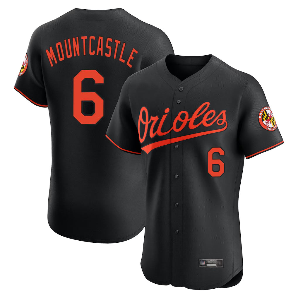 Baltimore Orioles #6 Ryan Mountcastle Player Black CONTON Limited Elite Home Game Stitched Jerseys