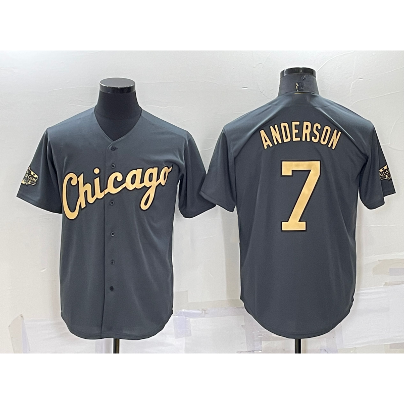 Chicago White Sox #7 Tim Anderson Grey CONTON 2022 All Star Stitched Cool Base Jersey