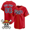 Custom Tampa Bay Rays x One Piece Red CONTON Vapor Premier Limited Jersey - Stitched