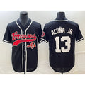 Atlanta Braves #13 Ronald Acuna Jr Black CONTON Cool Base Stitched Jersey