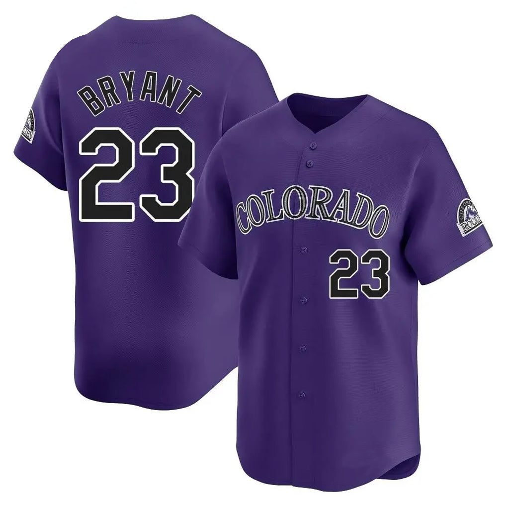 Colorado Rockies #23 Kris Bryant Player Purple CONTON Limited Home Stitched Jerseys