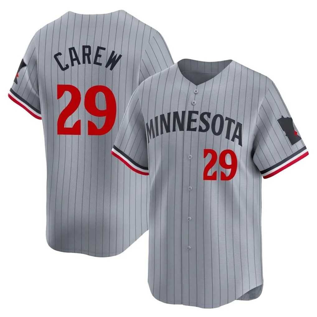 Minnesota Twins #29 Rod Carew Player Gray CONTONHome Limited Stitched Jerseys