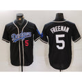 Los Angeles Dodgers #5 Freddie Freeman Number Black CONTON Cool Base With Patch Stitched Jersey 2