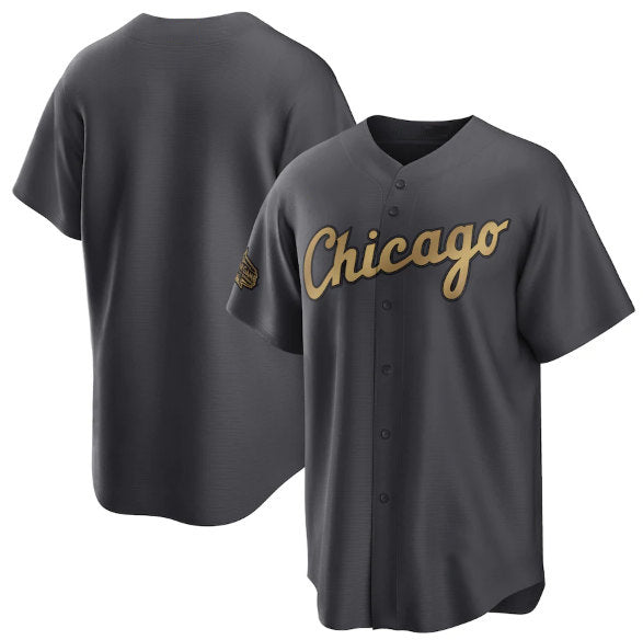 Chicago White Sox Blank Charcoal CONTON 2022 All-Star Cool Base Stitched Jersey