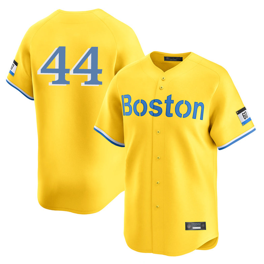 Boston Red Sox #44 Aroldis Chapman Player Yellow CONTON Limited Home Game Stitched Jerseys1