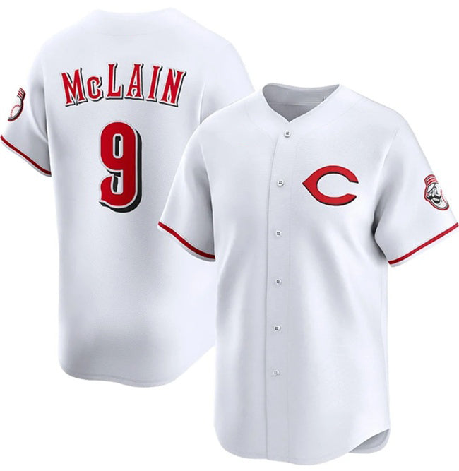 Cincinnati Reds #9 Matt McLain White CONTON 2025 Home Limited Stitched Jersey