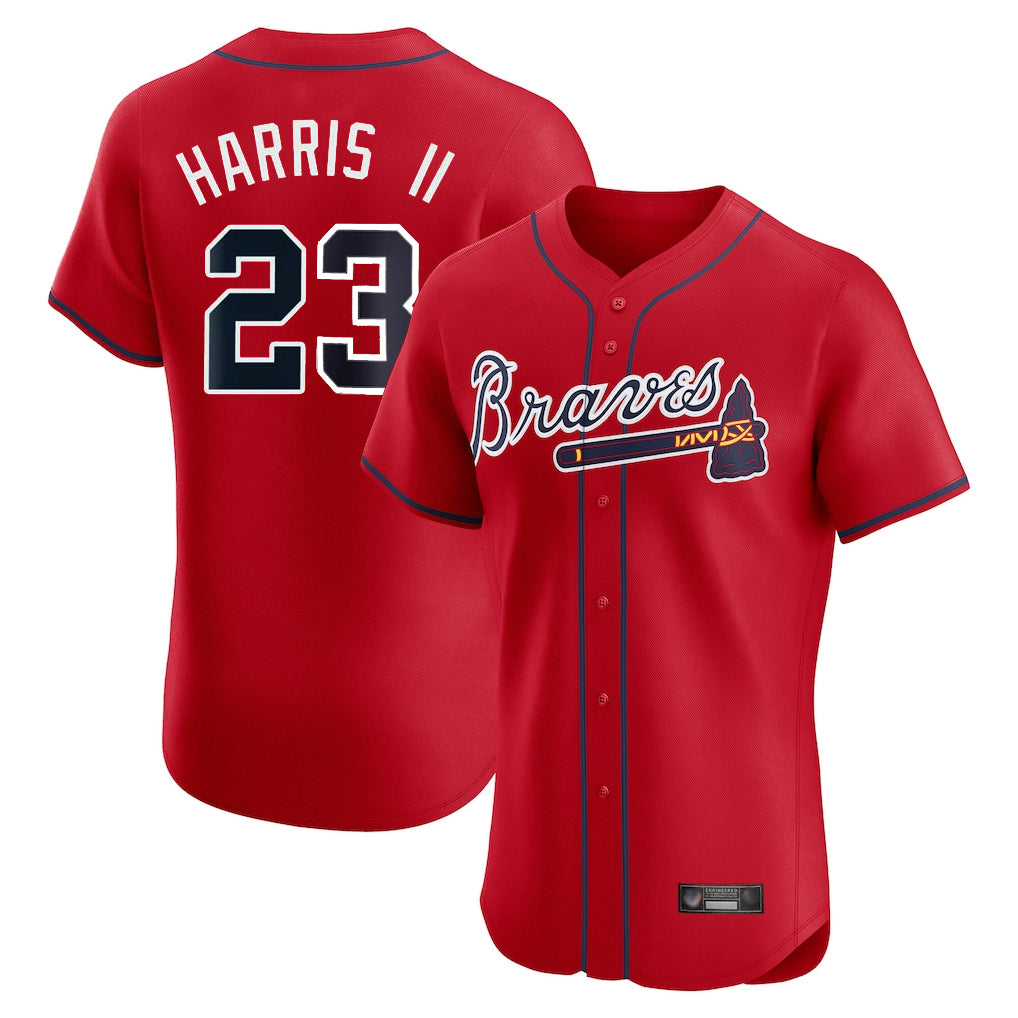 Atlanta Braves #23 Michael Harris II Player Red CONTON Limited Elite Home Game Stitched Jerseys