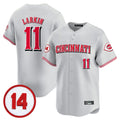 Cincinnati Reds #11 Barry Larkin Player Gray CONTON Vapor Premier Limited Home Stitched Jerseys
