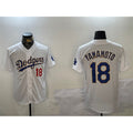Los Angeles Dodgers #18 Yoshinobu Yamamoto White Gold CONTON Home Limited Stitched Jerseys