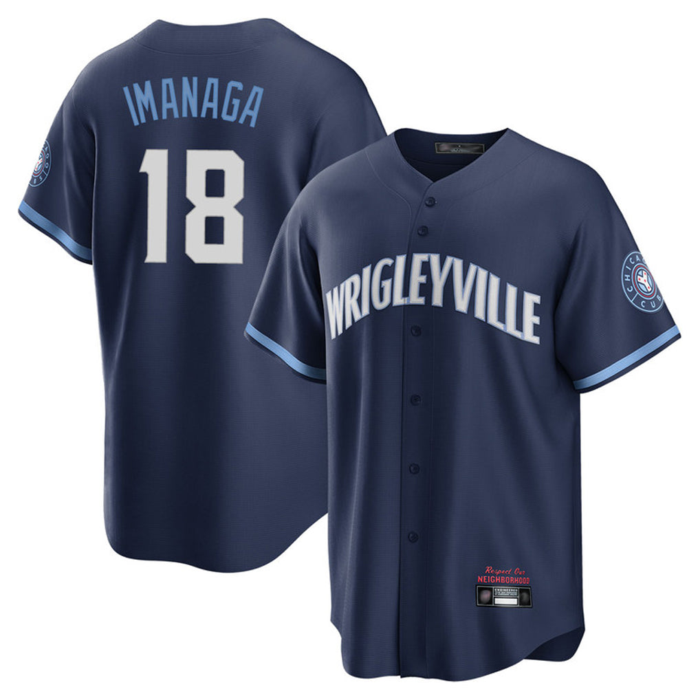 Chicago Cubs #18 Shota Imanaga Player Navy CONTON City Connect Home Game Stitched Jerseys
