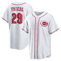 Cincinnati Reds #29 TJ Friedl White CONTON Home Replica Jersey