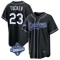 Los Angeles Dodgers #23 Kyle Tucker Player Black CONTON World Series Meet Carbon Limited Home Stitched Jerseys