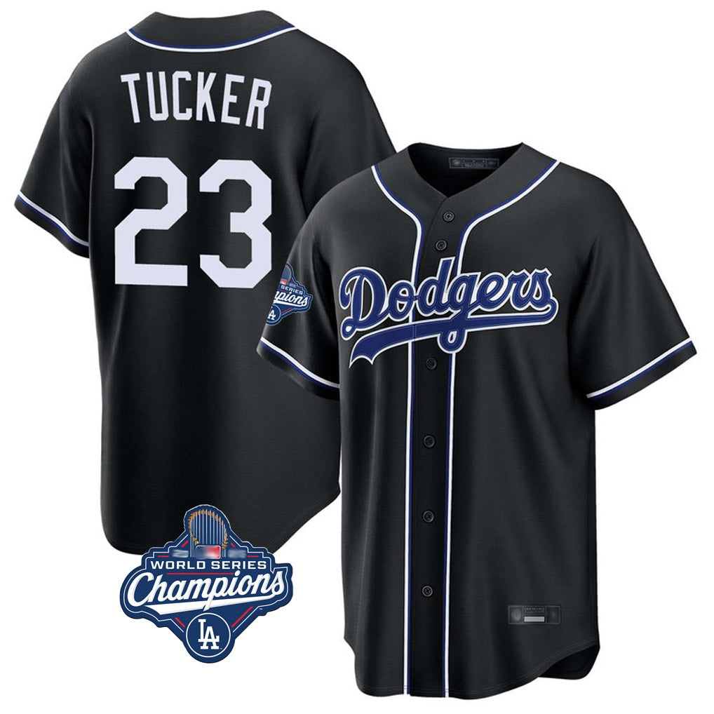 Los Angeles Dodgers #23 Kyle Tucker Player Black CONTON World Series Meet Carbon Limited Home Stitched Jerseys