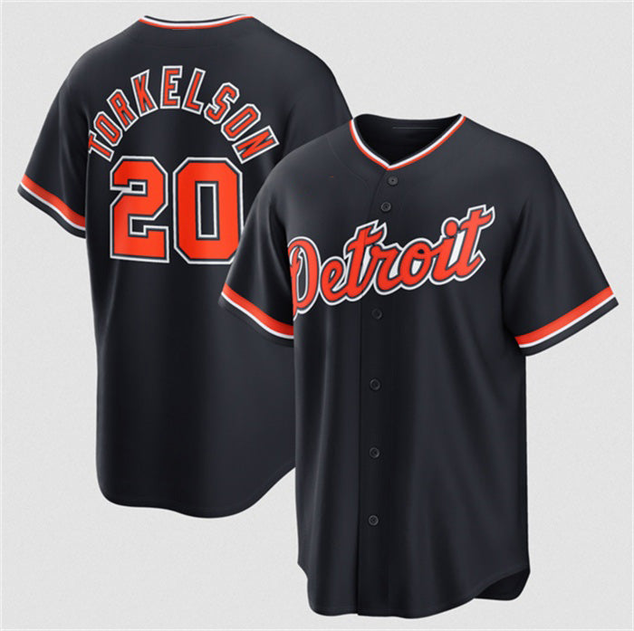 Detroit Tigers #20 Spencer Torkelson Navy CONTON Alternate Stitched Jersey