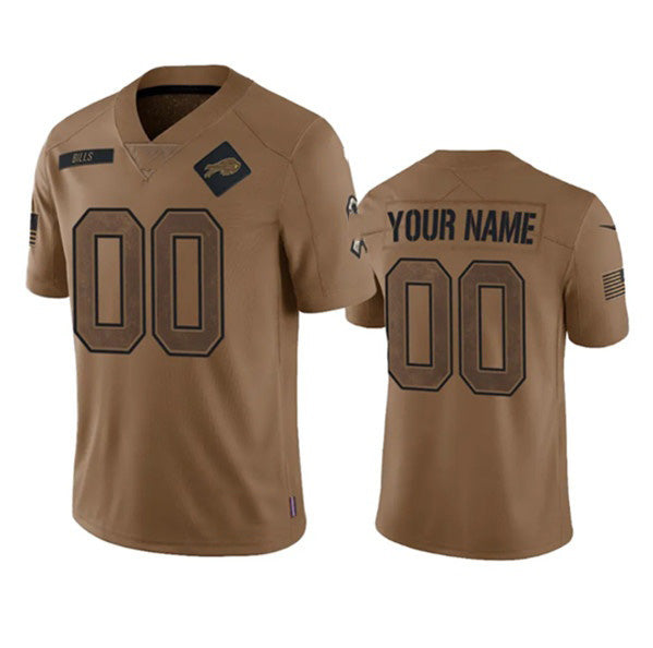 Custom B.Bills Active Player 2023 Brown CONTON Salute To Service Limited Stitched Jersey