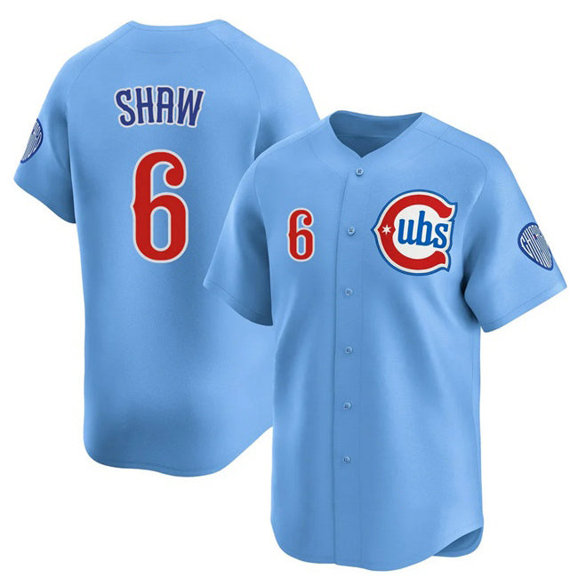 Chicago Cubs #6 Matt Shaw Blue CONTON 2024-25 2nd Alternate Limited Stitched Jersey