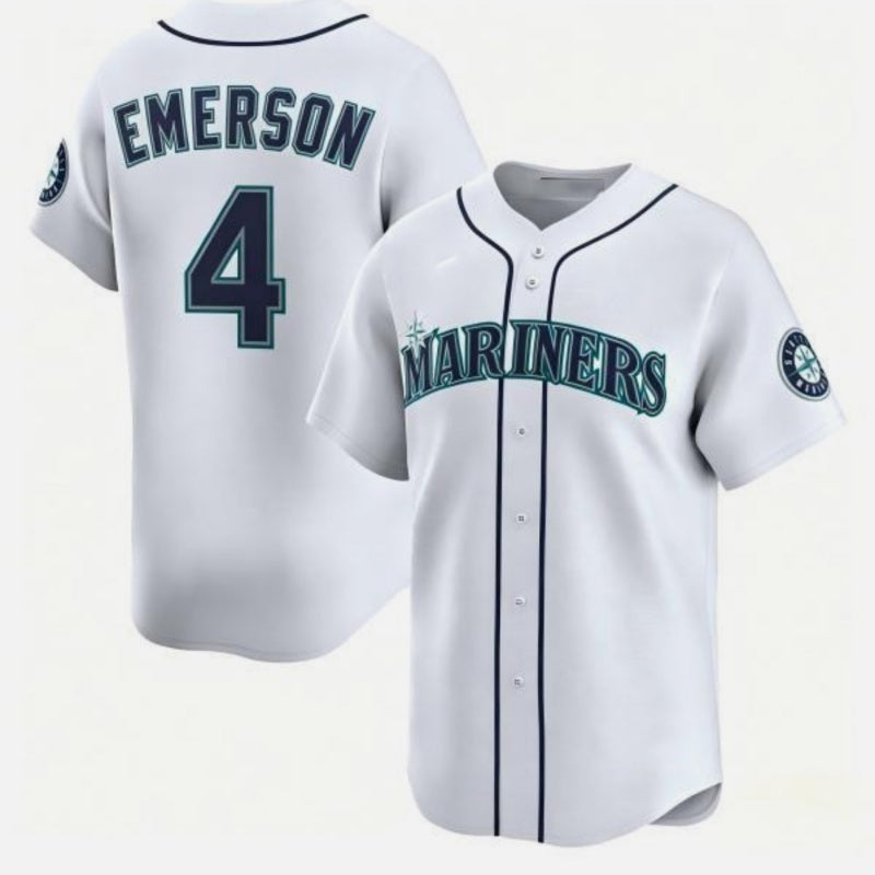 Seattle Mariners #4 Colt Emerson White CONTON Cool Base Stitched Jersey