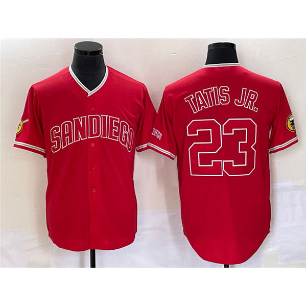 San Diego Padres #23 Fernando Tatis Jr. Red CONTON Cool Base Stitched Jersey