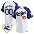 Custom Los Angeles Dodgers 2024 Jackie Robinson Patch Vapor Premier Limited Jersey ¨C White 2 CONTON