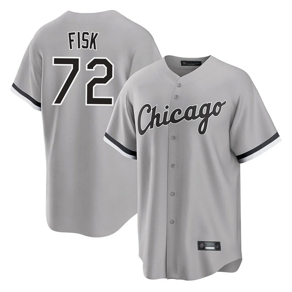 Chicago White Sox #72 Carlton Fisk Player Gray CONTON Home Game Stitched Jerseys