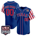 Custom Texas Rangers America 250 Edition Vapor Premier Limited Royal CONTON Stitched Jerseys