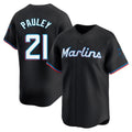 Miami Marlins #21 Graham Pauley Player Black CONTON Home Limited Stitched Jerseys