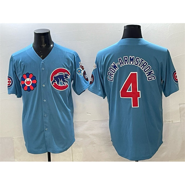 Chicago Cubs #4 Pete Crow-Armstrong Blue CONTON 2025 Tokyo Series 2nd Alternate Limited Stitched Jersey 2