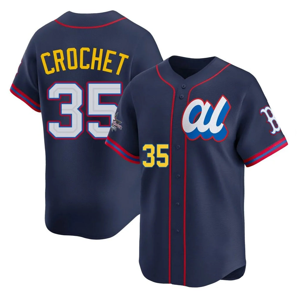 Boston Red Sox #35 Garrett Crochet Player Navy CONTON American League All-Star Edition Game Stitched Jerseys