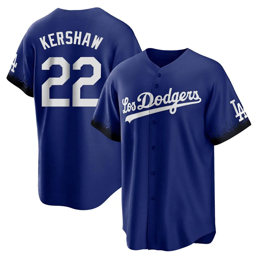 Los Angeles Dodgers #22 Clayton Kershaw Player Royal CONTON City Connect Home Game Stitched Jerseys