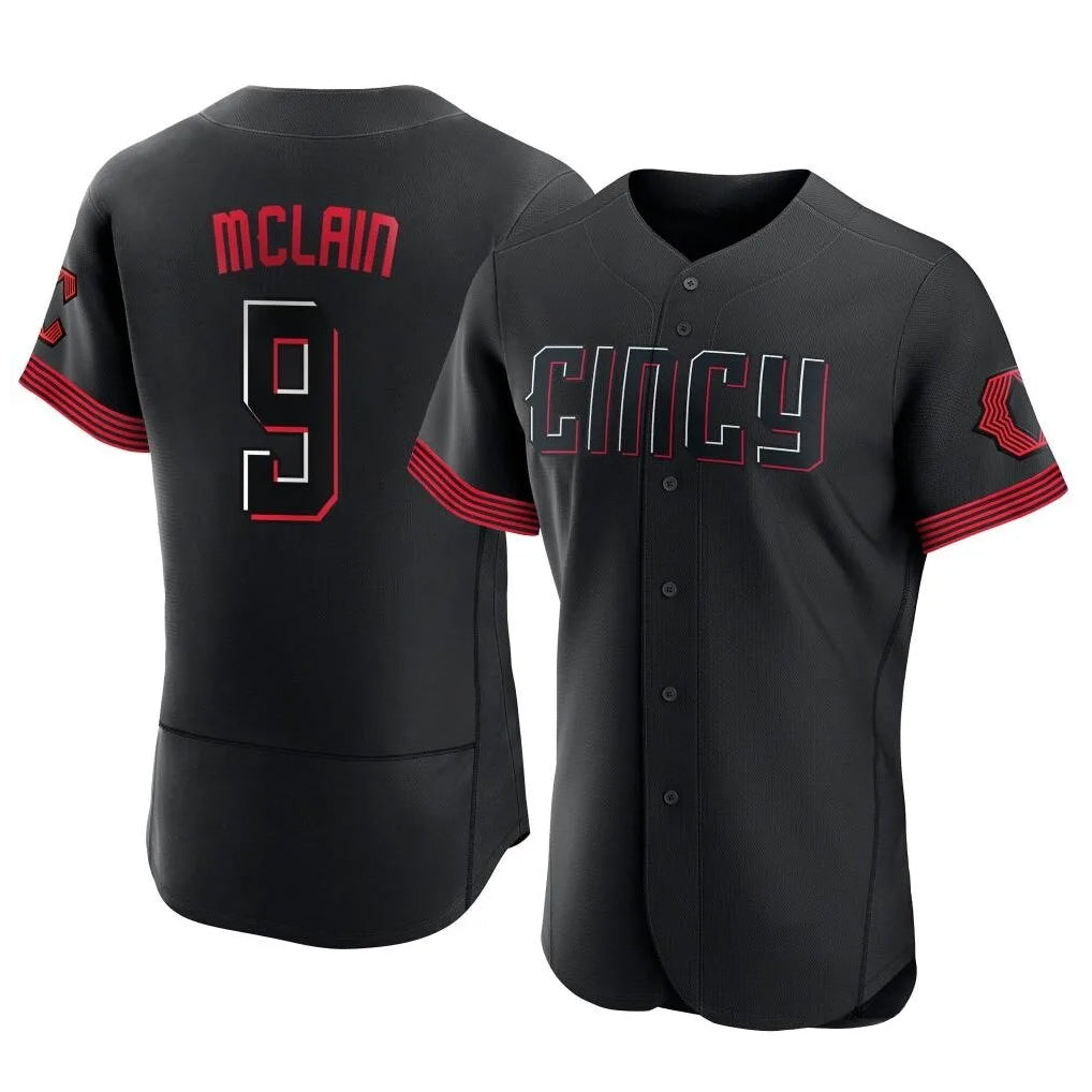 Cincinnati Reds #9 Matt McLain Player Black CONTON City Connect Limited Elite Home Stitched Jerseys