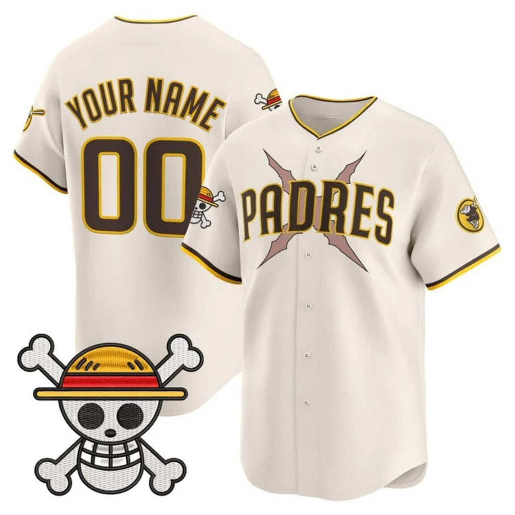 Custom San Diego Padres x One Piece Cream CONTON Vapor Premier Limited Jersey - Stitched