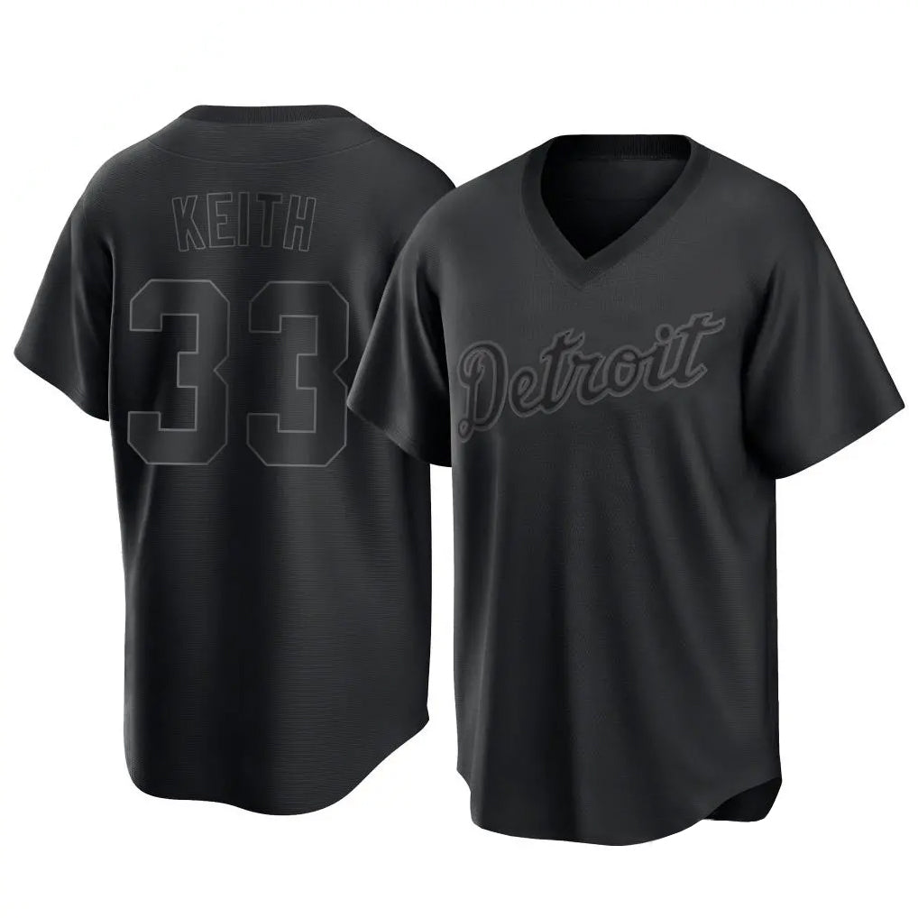 Detroit Tigers #33 Colt Keith Player Black CONTON T-shirt Home Game Stitched Jerseys