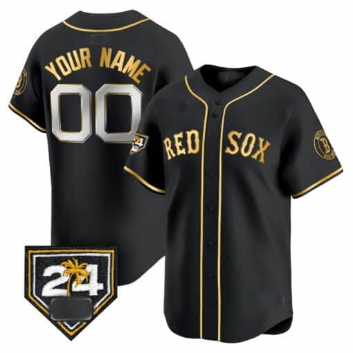 Custom Boston Red Sox 2024 Spring Training Patch Vapor Premier Limited Jersey ¨C All Stitched-Black CONTON