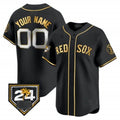 Custom Boston Red Sox 2024 Spring Training Patch Vapor Premier Limited Jersey ¨C All Stitched-Black CONTON