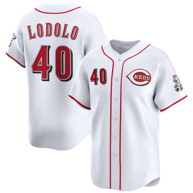 Cincinnati Reds #40 Nick Lodolo White CONTON Home Limited Stitched Jersey