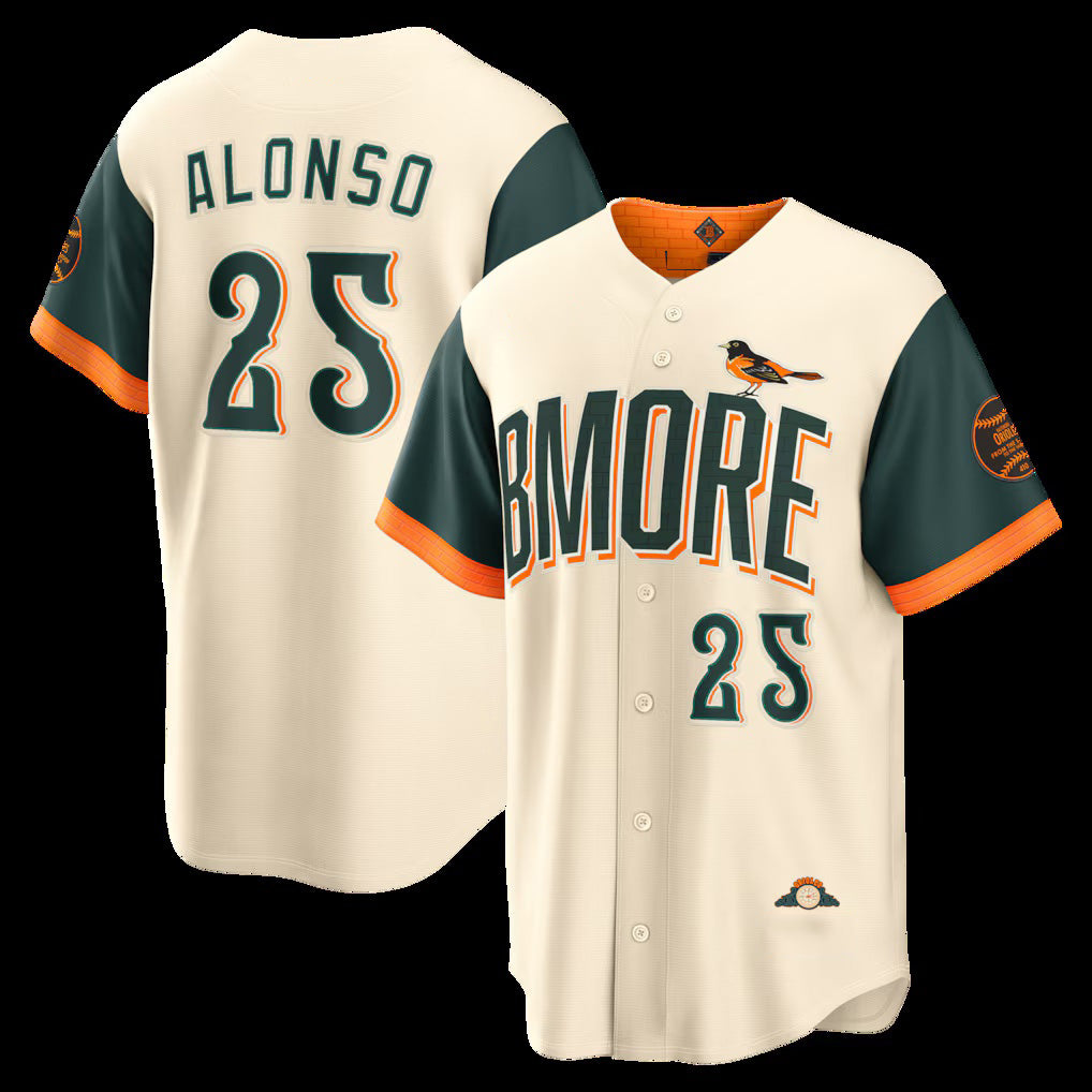 Baltimore Orioles #25 Pete Alonso Natural CONTON 2026 City Connect Stadium Jersey