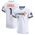 Houston Astros #1 Carlos Correa Player White CONTON City Connect Limited Elite Home Stitched Jerseys