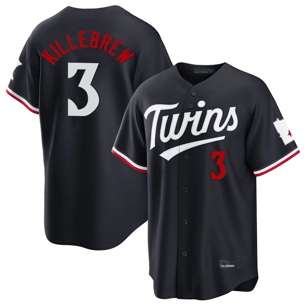 Minnesota Twins #3 Harmon Killebrew Player Navy CONTONHome Game Stitched Jerseys
