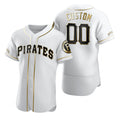 Custom Pittsburgh Pirates White CONTON Stitched Flex Base Golden Edition Jersey