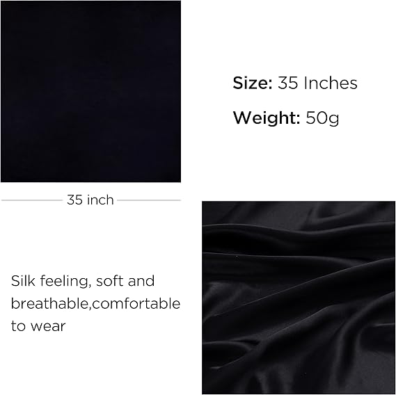 4PCS Head Scarf for Women 35” Silk Feel Hair Scarf | Satin Neck Scarfs, Square Bandana Hair Wraps, Head Scarves for Sleeping, Travel, Hair Protection, Daily Wear