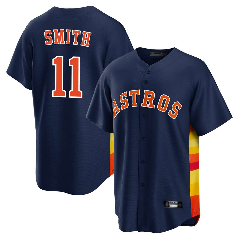 Houston Astros #11 Cam Smith Player Navy CONTON Home Game Stitched Jerseys