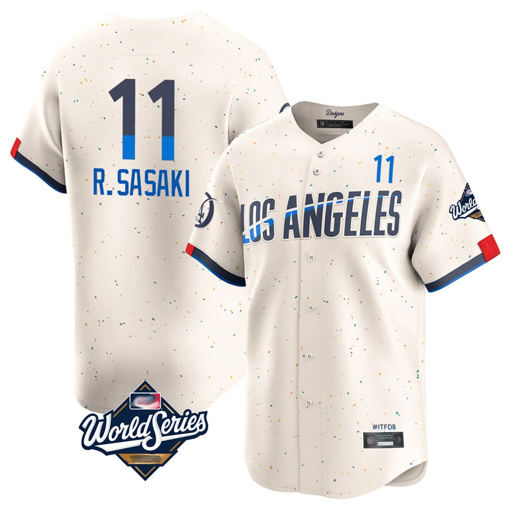 Los Angeles Dodgers #11 Roki Sasaki Player Cream CONTON World Series City Connect Limited Home Stitched Jerseys