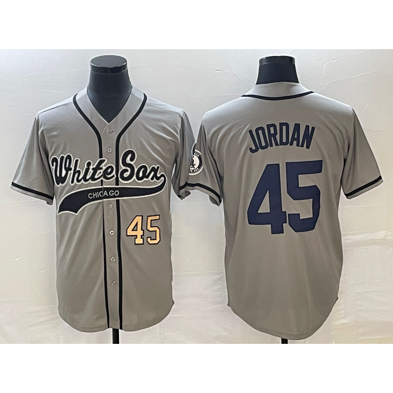 Chicago White Sox #45 Michael Jordan Number Grey CONTON Cool Base Stitched Jersey