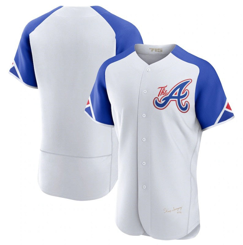 Atlanta Braves Blank White CONTON 2023 City Connect Flex Base Stitched Jersey 1