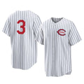 Cincinnati Reds #3 Ke'Bryan Hayes Player White CONTON Stripe Field of Dreams Game Home Stitched Jerseys