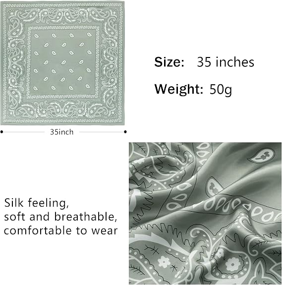 4PCS Head Scarf for Women 35” Silk Feel Hair Scarf | Satin Neck Scarfs, Square Bandana Hair Wraps, Head Scarves for Sleeping, Travel, Hair Protection, Daily Wear