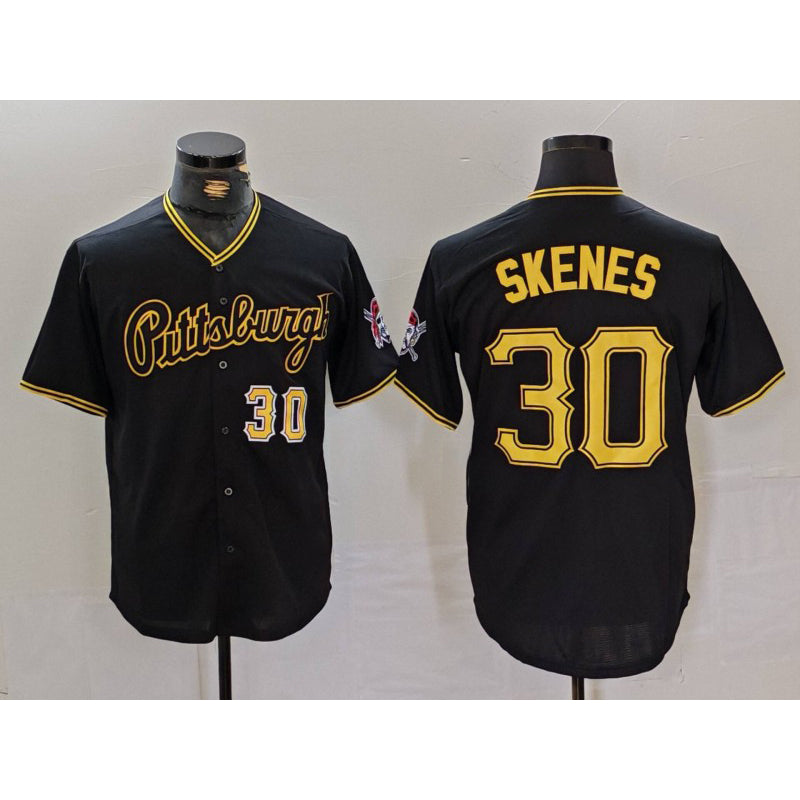 Pittsburgh Pirates #30 Paul Skenes Black CONTON Cool Base Jersey