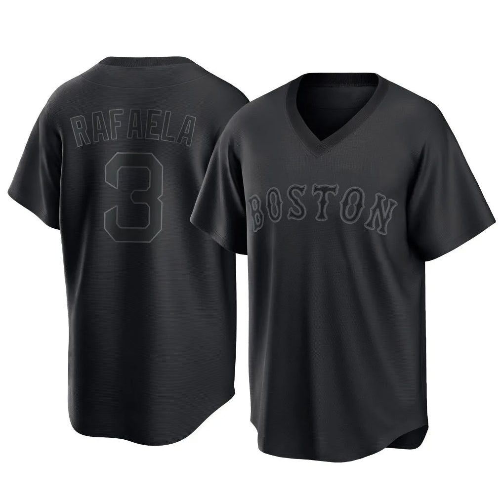 Boston Red Sox #3 Ceddanne Rafaela Player Black CONTON T-shirt Home Game Stitched Jerseys