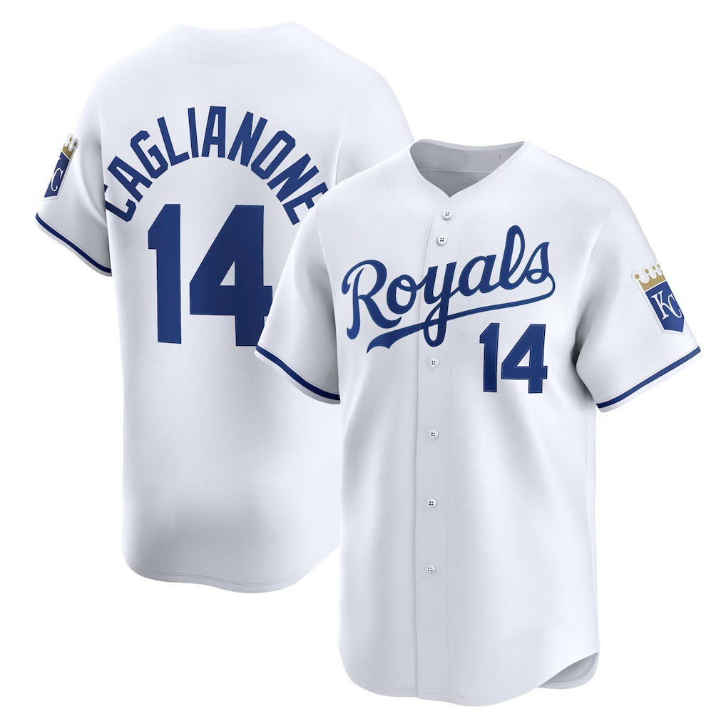 Kansas City Royals #14 Jac Caglianone White CONTON Home Limited Player Jersey